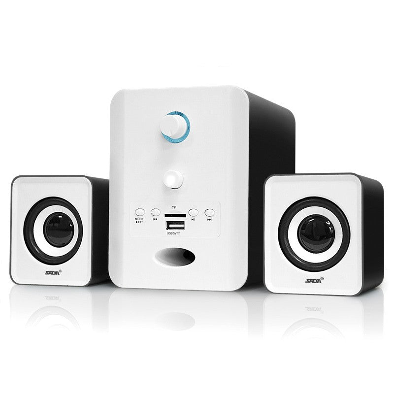 SADA D-223 Mini 3D Surround Bluetooth USB 2.1 TF FM  Combination Bass Subwoofe Computer Speaker for Laptop PC Phone