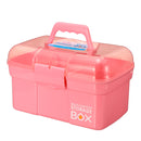 271717cm Mini HandHeld Double Deck Manicure Tools Storage Case Box Parts Storage Box