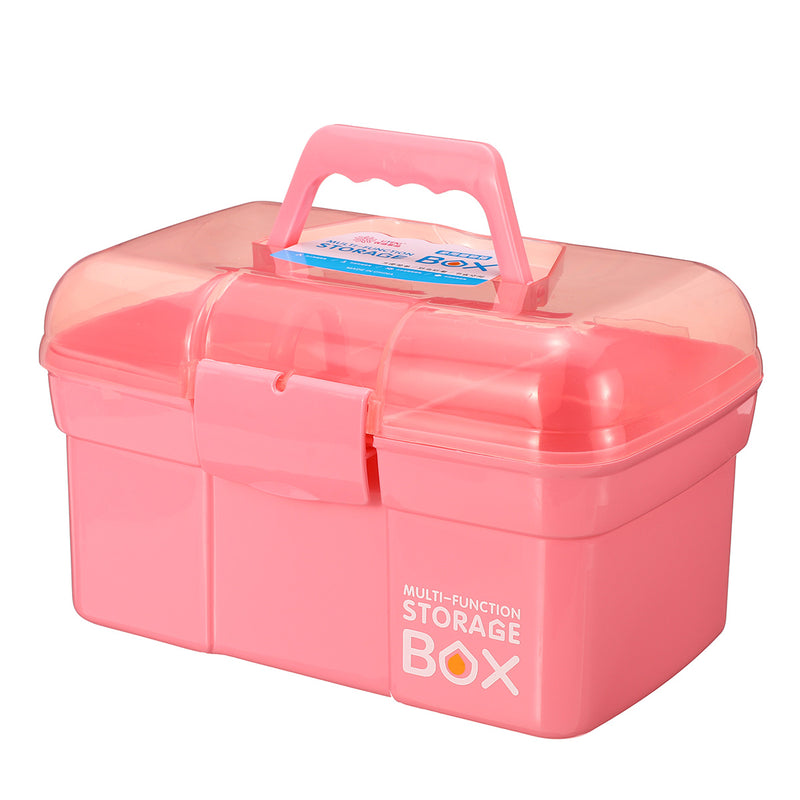 271717cm Mini HandHeld Double Deck Manicure Tools Storage Case Box Parts Storage Box