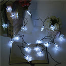 5M 20 LED Snowflake Bling Solar Fairy String Lights Christmas Outdoor Party Multicolor Lamp