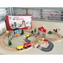 50PCS/Set DIY Educational Wooden Railway Train Track Slot Xmas Kids Jigsaw Puzzle Toy
