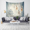 Loskii LWG4 Santa Print Wall Hanging Tapestry Art Christmas Tapestry Home Decor Christmas Decorations For Home
