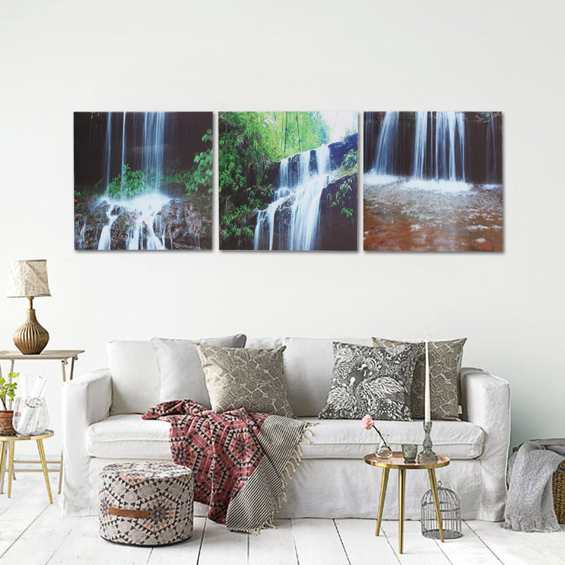 3 Cascade Large Waterfall Framed Print Painting Canvas Wall Art Picture Home Decorate Living Room