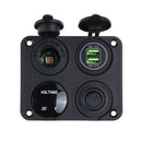 QC3.0 12V USB Charger Voltmeter Switch Lighter Socket For Car Boat Marine