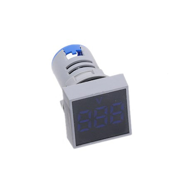5pcs Blue 22MM AC 12-500V Voltmeter Square Panel LED Digital Voltage Meter Indicator Light
