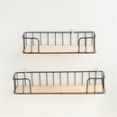 Industrial Metal Wire Wood Wall Kitchen Modern Loft Dorm Storage Rack Shelf Room Decor