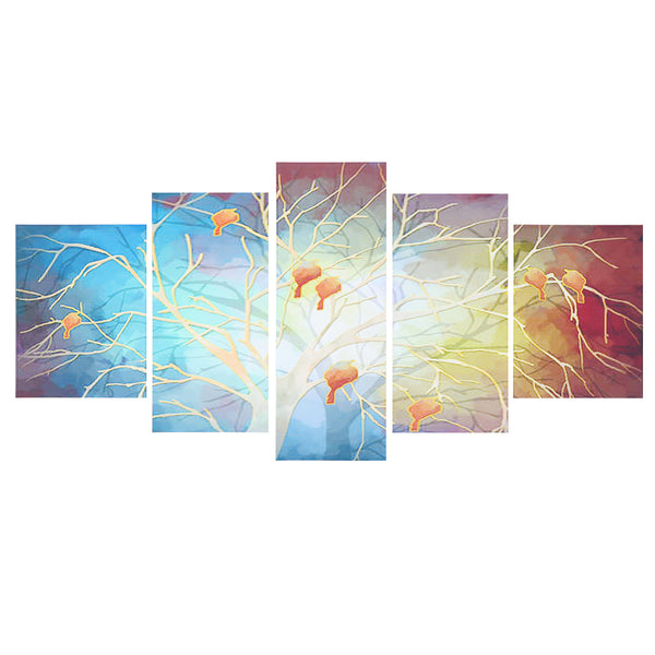 5Pcs Modern Tree Canvas Print Paintings Wall Art Pictures Home Decorations Unframed