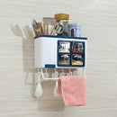 Kitchen Storage Rack Wall-mounted Cutlery Holder Towel Hanger Seasoning Storage Drawer Organizer
