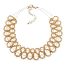 Women Multicolor Crystal Charm Gold Exaggerated Bib statement Necklace Jewelry Gift