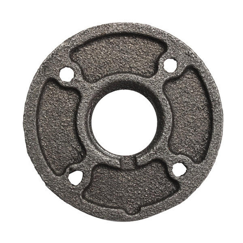 10Pcs Reinforced Black Flange Iron Pipe Wall Mount Floor Fitting Plumbing Threaded  Iron Casting Flange