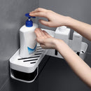 Punch-Free Shower Storage Corner Rack Shelf Hanger Bathroom Kitchen Wall Mounted