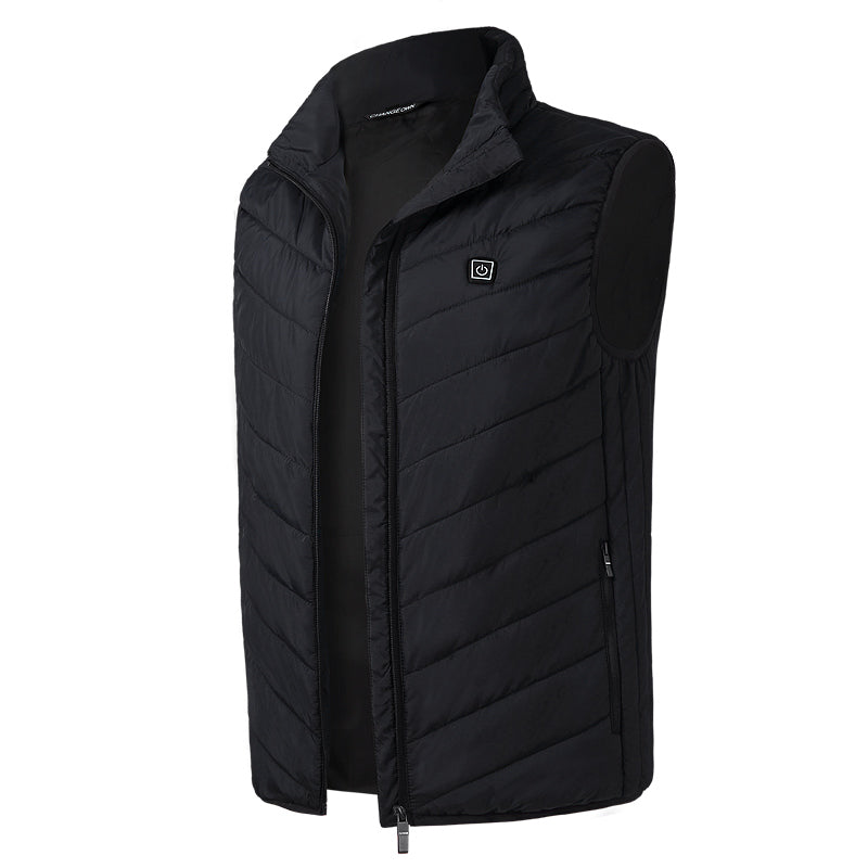 Electric USB Heatiing Warm Hooded Jacket Winter Heated Back + Abdomen + Neck Vest 3 Temperature Control