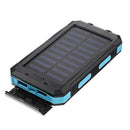 Electric Charging Solar Power Bank Case 2 LED Dual Ports Waterproof Power Bank For Smartphone