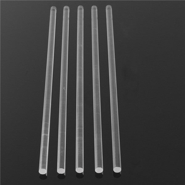 5Pcs Transparent Acrylic Round Rod 0.8cm Diameter 30cm Length Solid Acrylic Rod