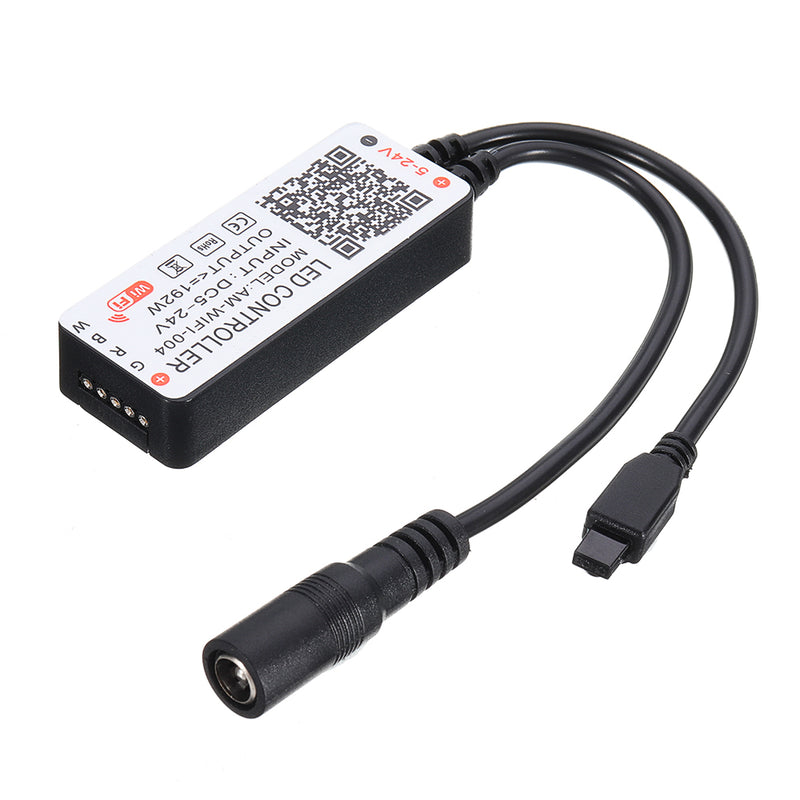 Smart WiFi 5Pin RGBW LED Strip Controller+32Keys Remote Control Work With Amazon Alexa Google Assistant 5-24V