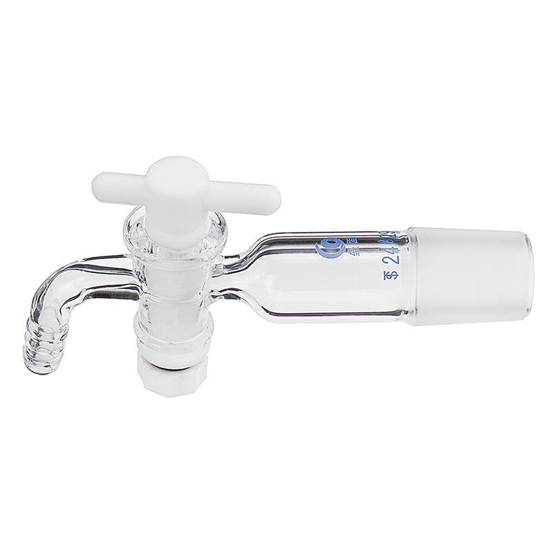 24/29Glass Adapter VacuumFlowControlAdapterwithGlassStopcockMaleGroundJointto Right AngleHoseConnection