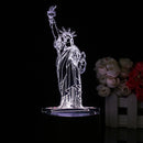 3D New York City Statue of Liberty Touch Remote 7 Color Changing LED Table Night Lamp Light Gift