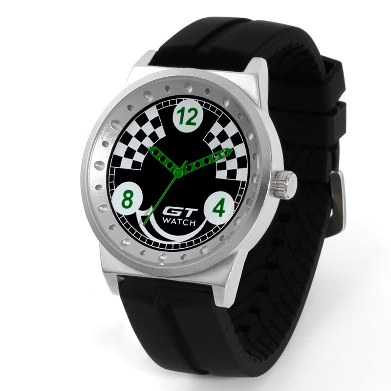 GT 005 Silica Gel Watch Band Car Racing Style Fashion Casual Sport Men Quartz Wrist Watch