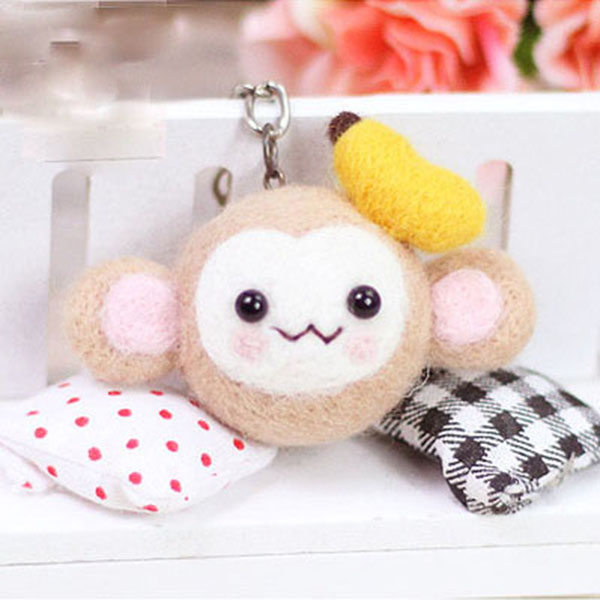 Creative 12 Chinese Zodiac Wool Felt Animals Keychain Wool Felting Needle Kits DIY Tools Craft Learner Design