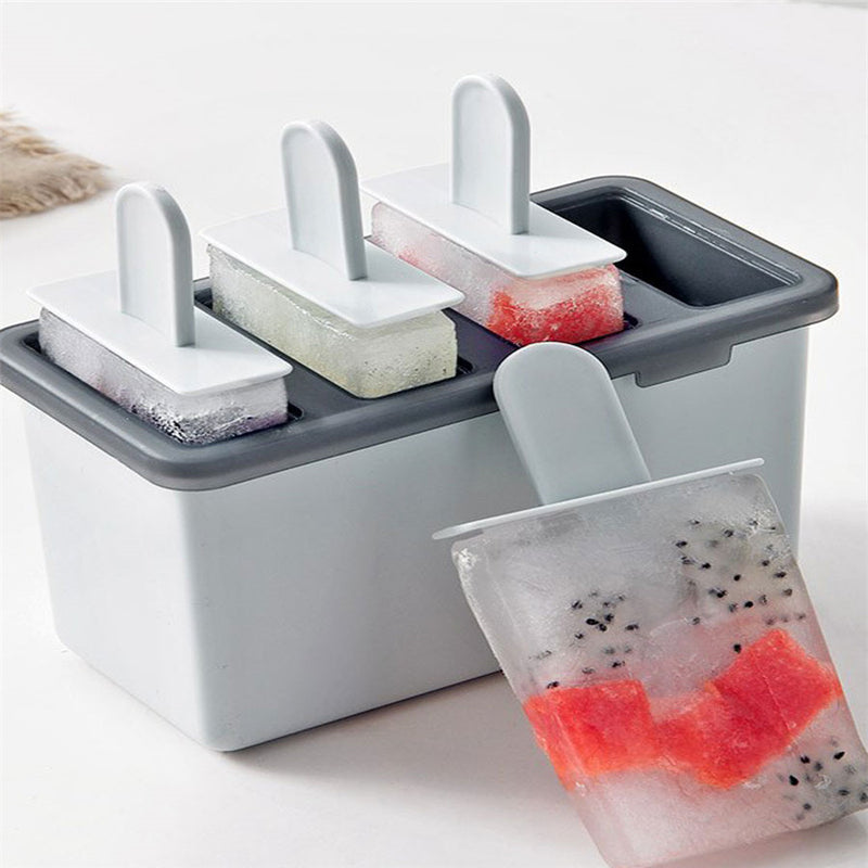 Popsicle Ice Cream Mold Homemade Simple Ice Mold 4-Grid Ice Tray