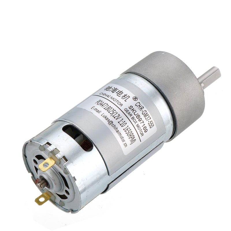 Chihai GM37-550 12V 330/550/1650rpm Reduction Gear Carbon Brush High Torque DC Geared Motor
