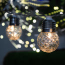3.8M Solar Powered 10 LED Pineapple Hanging Bulb String Light Christmas Outdoor Party Patio Decor