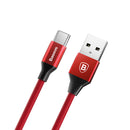 Baseus 3A Type C Nylon Fast Data Charging Cable for Samsung Note 8 S8 Oneplus 3 2