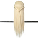 30% Blonde Real Human Hair Training Hairdressing Head Mannequin Clamp Holder