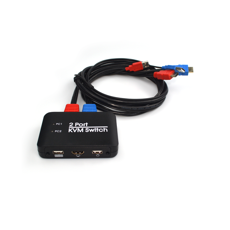 KVM Switch 2 Port Multifunctional Support Key-press Switch Button Switch U Disk Keyboard Switch