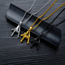 Retro Hip Hop Titanium Steel Punk Rock Gesture Pendant Necklace