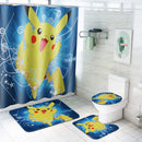 180X180CM Waterproof Polyester Shower Curtain Bathroom Toilet Seat Cover Mat Pad Set