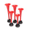 5pcs 178DB 12V Compressor Air Horn Kit Red Trumpets Dukes Car Truck