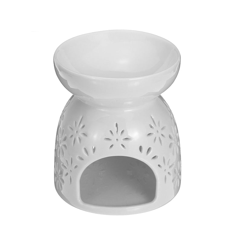 Ceramic Candle Holder Oil Incense Burner Wax Melt Warmer Daisy Design Tealight