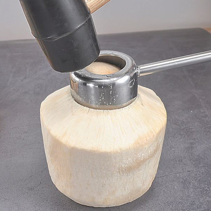 Stainless Steel Coconut Opener Puncher Tool Driller Drill Hammer Set Opener Tool