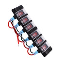 6 Gang DC 12V Waterproof Rocker Circuit Breakers Button Toggle Switch Panel For Car Boat