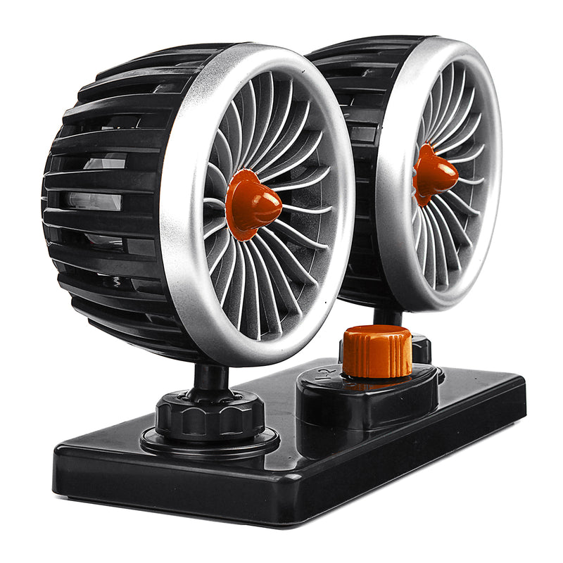 12V/24V Electric Van Car Dual Head Cooling 360 Oscillating Dashboard Air Fan