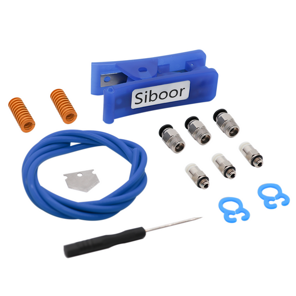 24 PTFE Tube + PFFE Tube Cutter + 4*Pneumatic Connector +2*Yellow Leveling Spring Kit for 1.75mm Filament