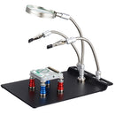 Universal 3 Flexible Arms Soldering Station Holder PCB Fixture Helping Hands with 4Pcs Magnetic Column