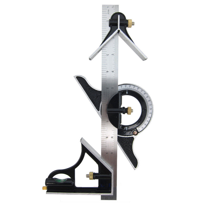 DANIU 12inch Square Ruler Adjustable Stainless Steel Combination Angle Tool