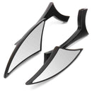 Pair Motorcycle Rear View Mirrors For Harley Cruiser Bobber Chopper Aluminum Black