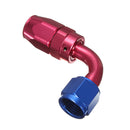 90 Degree Car Swivel Hose End For Braided Nylon Red Blue Aluminum