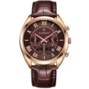 WISHDOIT WSD-006 Fashion Men Quartz Watch Luxury Leather Strap Waterproof Wrist Watch