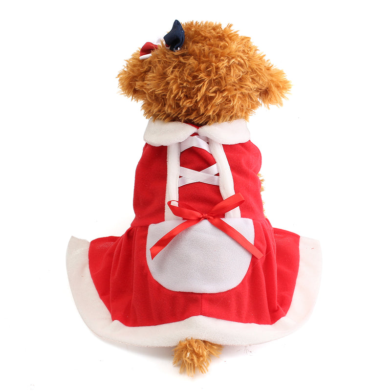 Pet Puppy Dog Cat Christmas Santa Claus Dress Clothes Costume Coat Apparel Coats