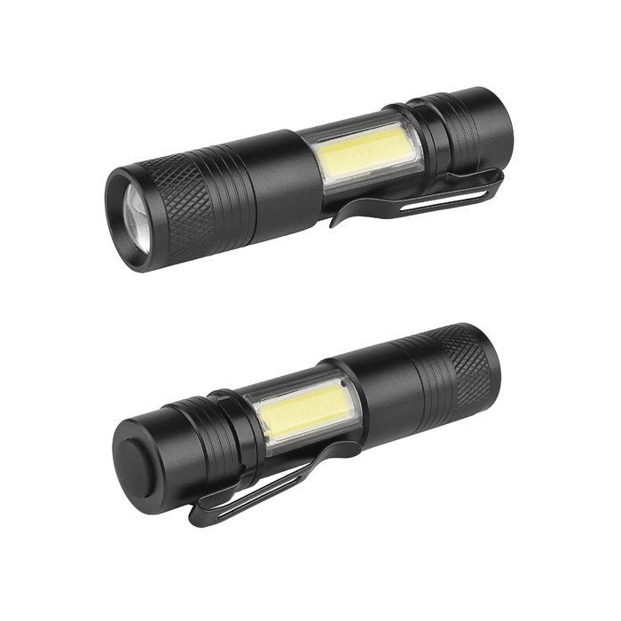 XANES 3504 XPE-Q5+COB 600Lumens Mini LED Flashlight Emergency Inspection Worklight AA/14500