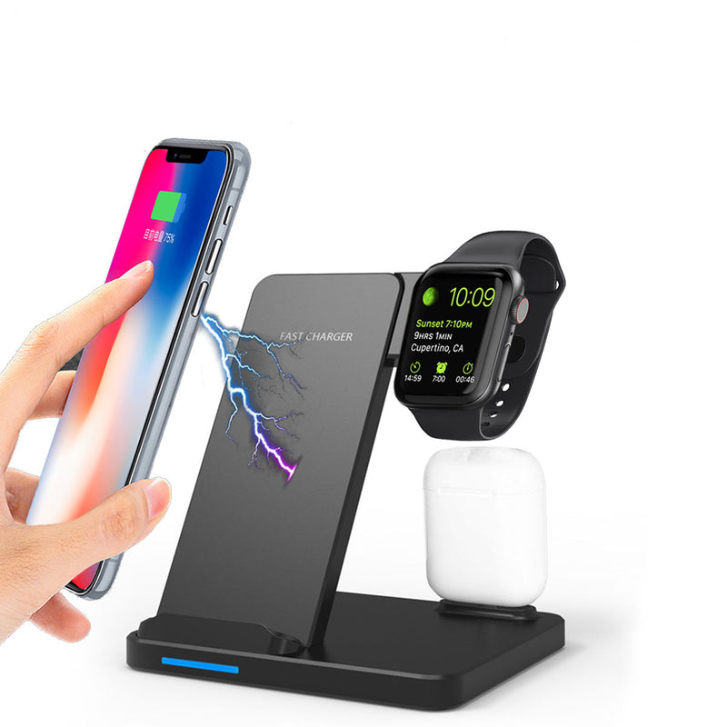 3 In 1 Qi Wireless Charger Phone Charger Earphone Charger Watch Charger For iPhone Samsung Apple AirPods Apple Watch Series 2 3 4