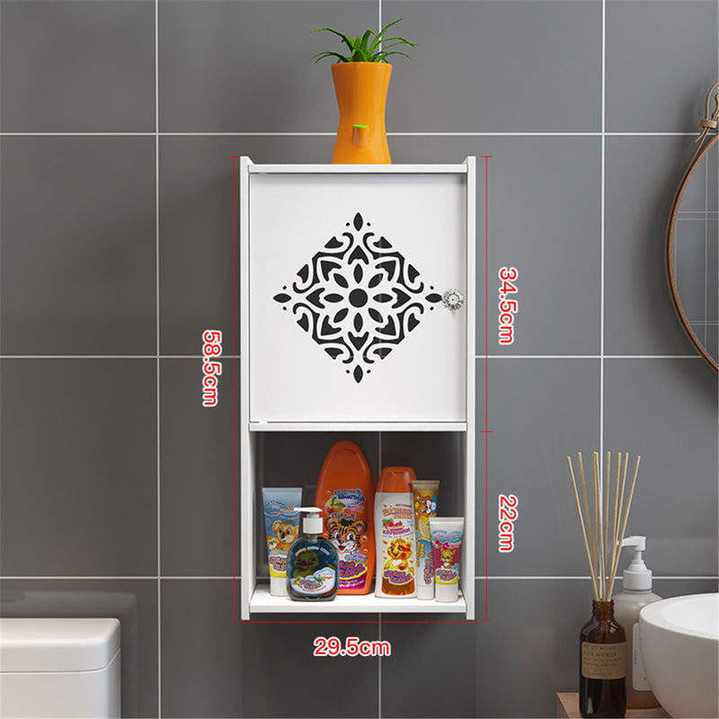 Bathroom Kitchen Storage Container Rack Wall Punch-free Toilet Washbasin Storage Cabinet