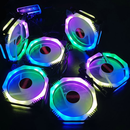 Coolmoon 5PCS 120mm 12 Monochromatic Lights CPU Cooling Fan Multilayer Backlit RGB Cooling Fan with the Remote Control