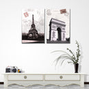 Miico Hand Painted Combination Decorative Paintings Paris Landscape Paintings Wall Art For Home Decoration