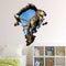 Miico Creative 3D Dinosaur Broken Wall Removable Home Room Decorative Wall Decor Sticker