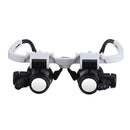 Headband Head-Mounted Repair LED Lamp Light Magnifying Glass Magnifier Loupe